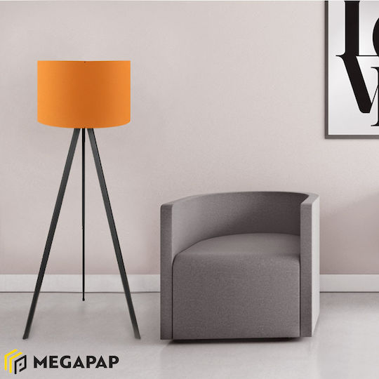 Megapap Rosling Lampa de podea Î140xL38cm. cu Soclu pentru Bec E27 Portocaliu