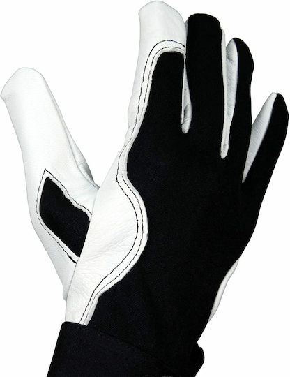 Rostaing Contact Gloves for Work Garden Black Leather/Polyester 1pcs