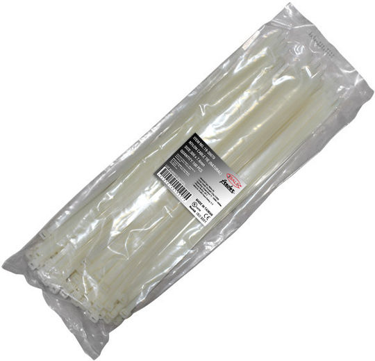Adeleq Cable Ties Plastic 300mm x 7.6mm in White Colour (100 pcs) (19-30070)