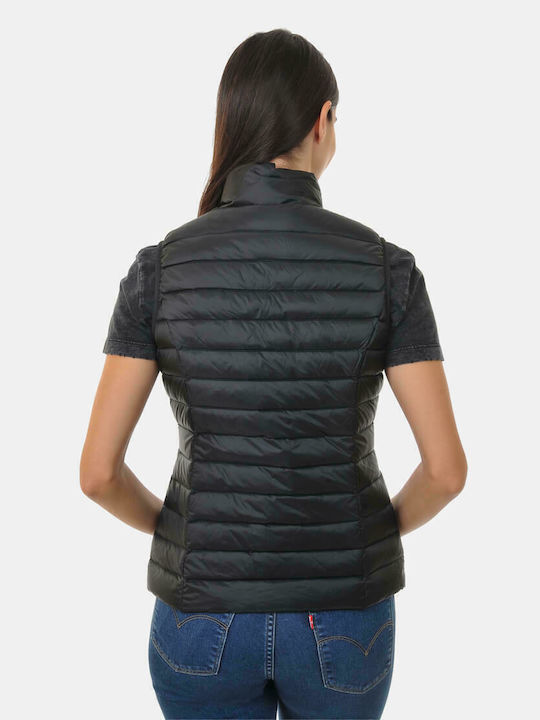 Jott Seda JOT Kurz Damen Ärmellos Puffer Jacke für Winter Schwarz