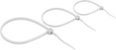 Sapiselco Pack of 100pcs White Plastic Cable Ties 225x3.5mm