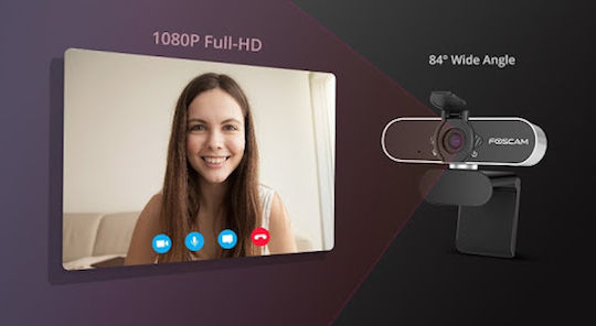 Foscam W21 Уеб камера Full HD 1080p с автофокус Черен
