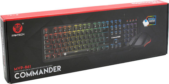FanTech Commander MVP-861 Σετ Gaming Μηχανικό Πληκτρολόγιο με Outemu Blue διακόπτες και Φωτιζόμενα πλήκτρα & Ποντίκι (Αγγλικό US)