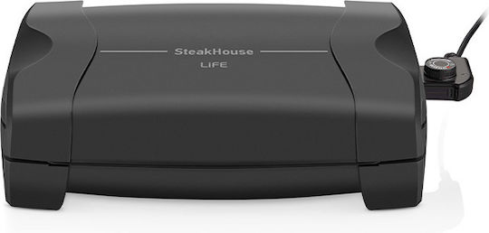 Life Steakhouse Tischplatte Elektrogrill Grill 1100W mit Deckel und einstellbarem Thermostat 34cmx26cmcm