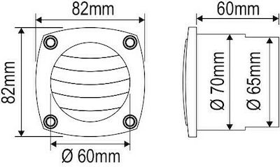 Lalizas Boat Air Duct Louver with 70mm Diameter White