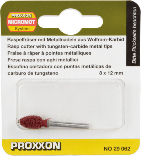 Proxxon Freza-Râșpă Carbură Wolfram Con Freză Carbură pentru Metal și Lemn 8mm x 3.2mm
