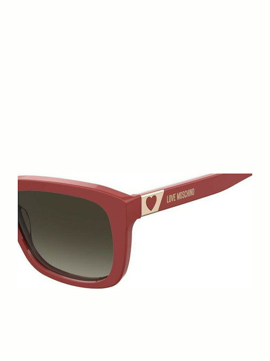 Moschino Women's Sunglasses with Red Plastic Frame and Gray Gradient Lens MOL042/S C9A/HA
