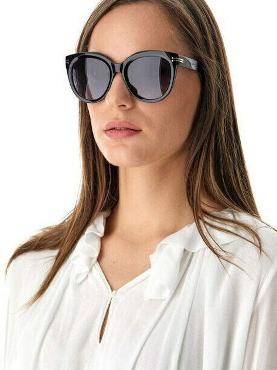 Marc Jacobs Women's Sunglasses with Brown Tartaruga Horn-Rimmed Frame and Grey Gradient Lenses MJ1011/S 807/9O