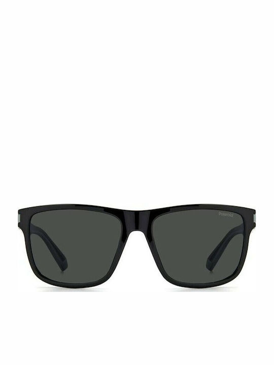 Polaroid Herren Sonnenbrille mit Schwarz Kunststoff Gestell und Schwarz Polarisiert Linse PLD2123/S 08A/M9