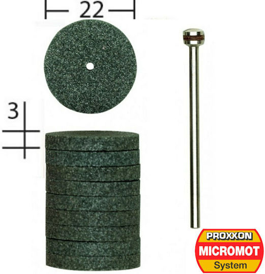 Proxxon 28304 Schleifsteine Siliziumkarbid mit Schaft 22mm 10Stück