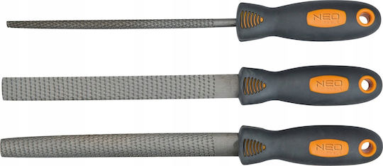 Neo Tools Σετ Λίμες για Μέταλλο 200mm 3τμχ Σετ Λίμες με Λαβή 3τμχ