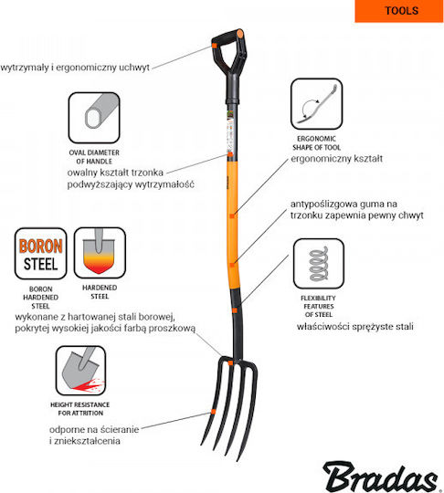 Bradas Pitchfork 4 Teeth with Short Handle Presser KT-V2031