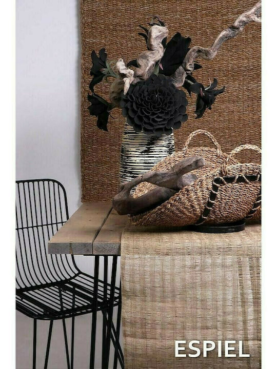 Espiel Wicker Magazine Rack with Handle Black 60x18x48cm