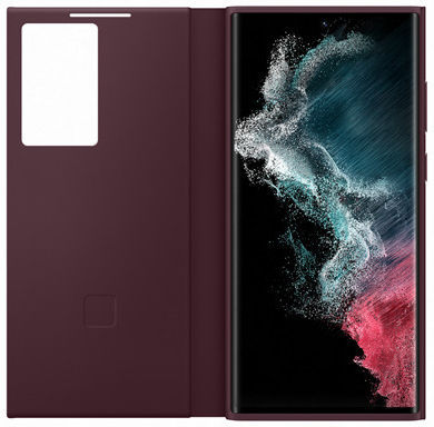 Samsung Smart Clear View Cover Book Plastic Burgundy (Galaxy S22 Ultra)