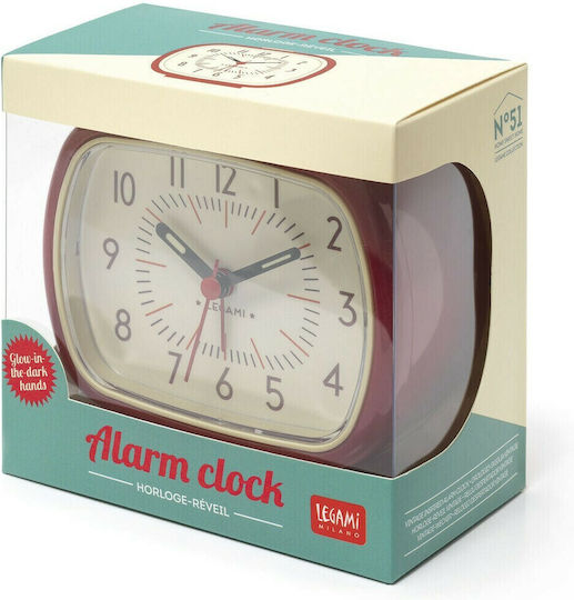 Legami Milano Vintage Memories CLΟ0001 Tischuhr mit Zeigern mit Wecker Rote CLO0001