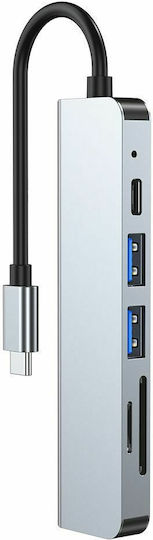Tech-Protect V4-HUB v4 Hub 3 Ports USB 3.0 with USB-C Connection Gray