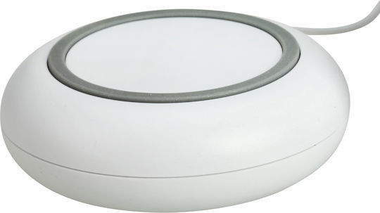 TFA Tabletop Digital Clock with Alarm Clock White 60.2538.02