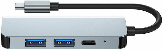 Tech-Protect V2-HUB v2 Hub USB 3.0 cu 3 Porturi cu Conectare USB-C Gri