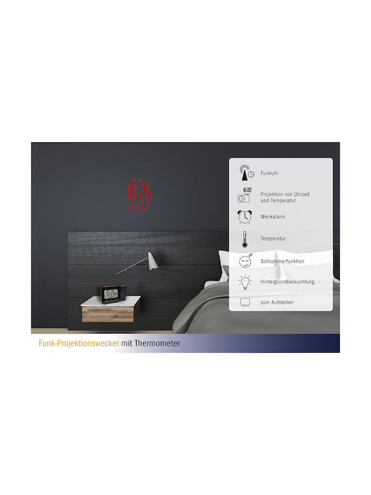 TFA Tabletop Digital Clock with Alarm & Radio 60.5016.01