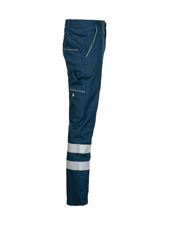 STOP Falcon Reflect Slim Stretch Reflectorizant Pantaloni de Lucru Albastru marin