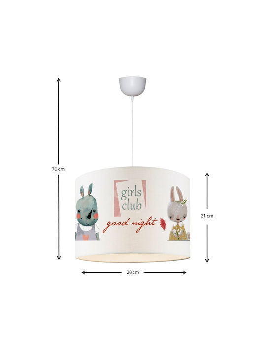 Megapap Kids Fabric Single Ceiling Light E27 Goofy Beige 60W 28x21cm