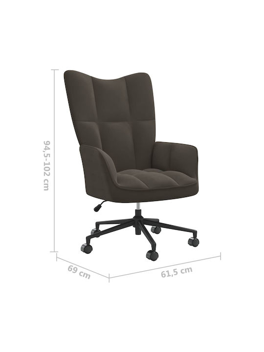 Sessel mit Armlehnen & Rollen Dark Grey 61.5x69x94.5cm 1Stück