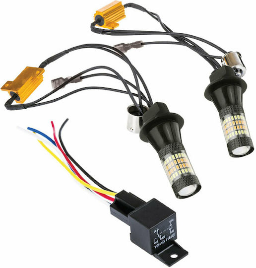 AMiO Car Lamps & Motorcycles DRL PY21W-BAU15s Canbus LED 12V 50W 2pcs