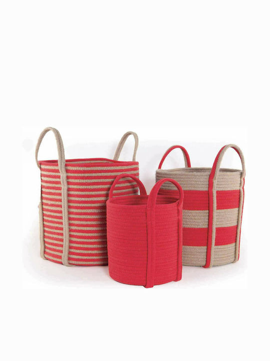 Fabric Decorative Basket Silo Red 34x34x32cm Nef-Nef Homeware