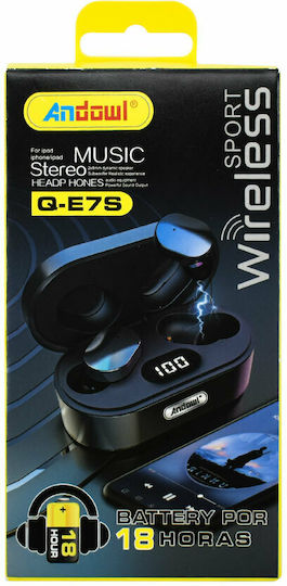 Andowl Q-E7S In-ear Bluetooth Handsfree Earphones with Charging Case Black