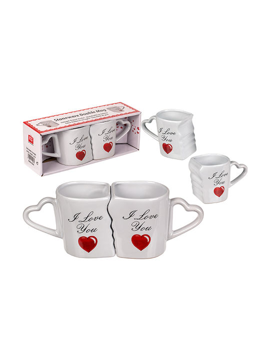 I Love You Ceramic Cup White 2pcs