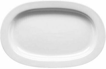 GTSA Servierplatte Oval aus Porzellan Weiß 19x12cm 8Stück