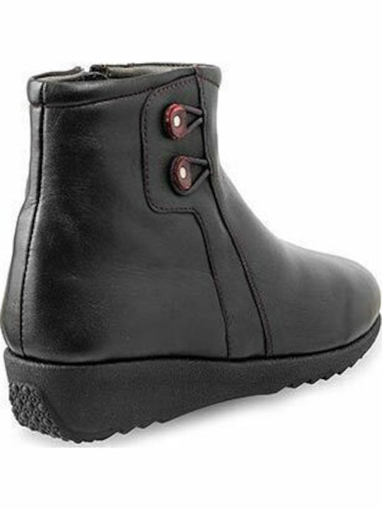 TC2258 Leder Stiefeletten Damen Schwarz