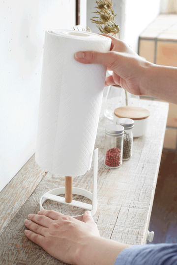 Yamazaki Metallic Paper Towel Holder White 11x11x26.5cm 7819