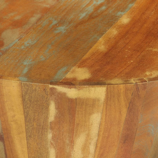 vidaXL Rundes Zentral Kaffeetisch aus Massivholz Recyceltes Holz Mehrfarbig 65x65x31cm