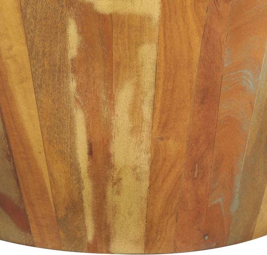 vidaXL Rundes Zentral Kaffeetisch aus Massivholz Recyceltes Holz Mehrfarbig 65x65x31cm