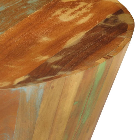 vidaXL Rundes Zentral Kaffeetisch aus Massivholz Recyceltes Holz Mehrfarbig 65x65x31cm