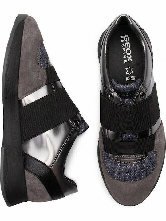 D Suzzie Ανατομικά Γυναικεία Slip-On Δερμάτινα Γκρι