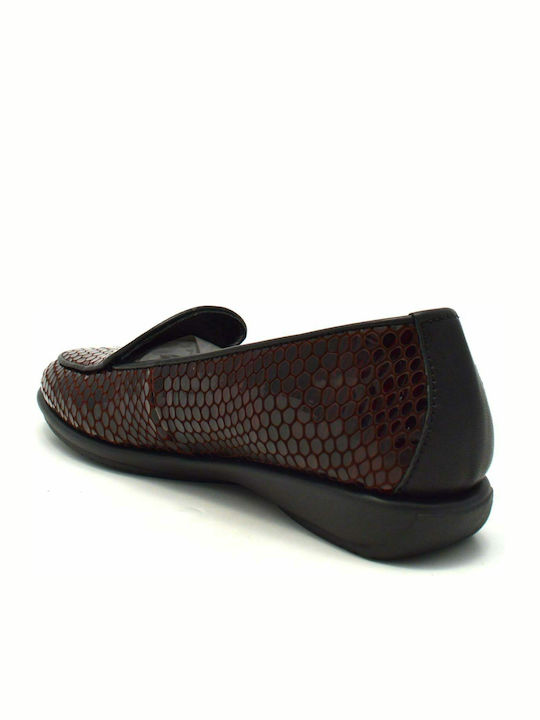 1255-651 Patent Leather Women's Moccasins in Burgundy Color E-1255