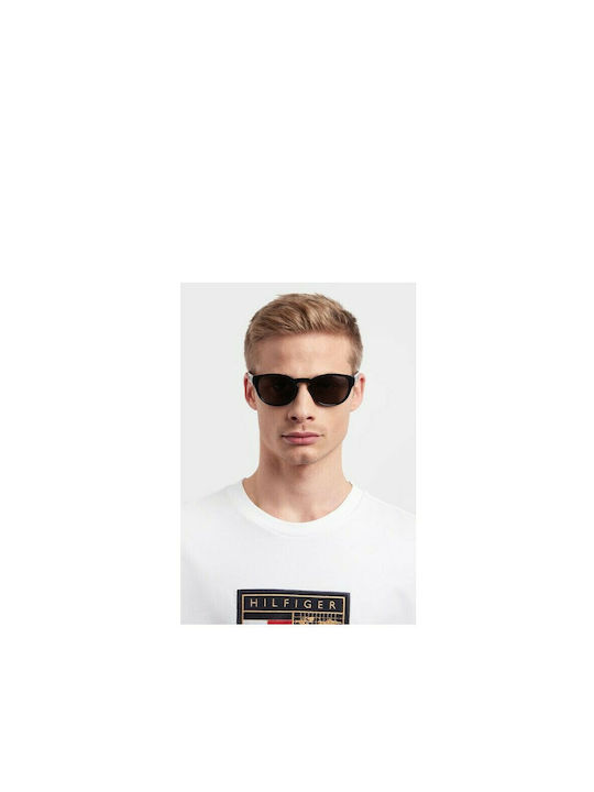 Tommy Hilfiger Men's Sunglasses with White Plastic Frame and Turquoise Mirror Lens 2047512M45-43J