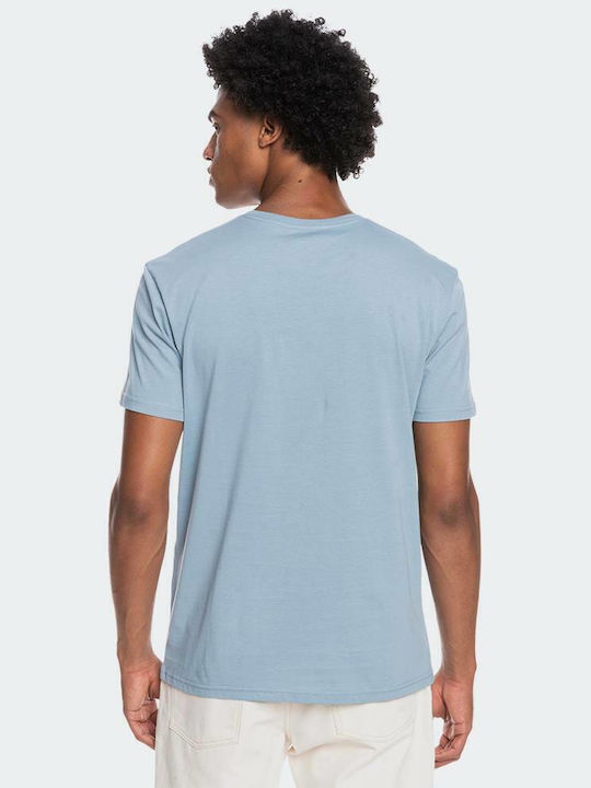 Quiksilver Ανδρικό T-shirt Γαλάζιο με Λογότυπο