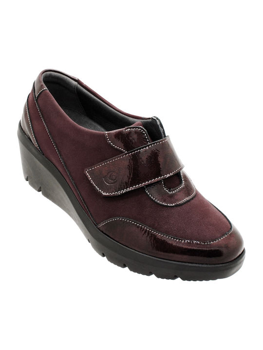 Suave 10016Τ Women's Moccasins in Burgundy Color