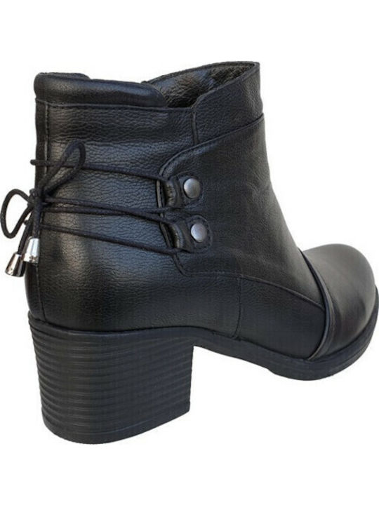 19201 Leather Women's Ankle Boots Black