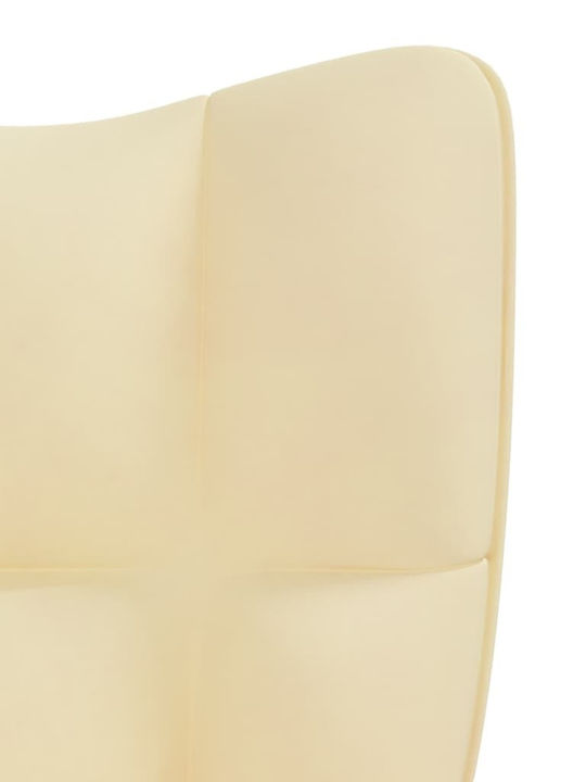 Swivel Visitor Armchair with Wheels Κρεμ 61.5x69x94.5cm