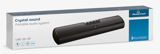 Powertech Ηχείο Bluetooth 10W με Διάρκεια Μπαταρίας έως 10 ώρες Μαύρο PT-989