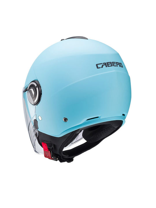 Caberg Riviera V4 Light Blue Matt Κράνος Μηχανής Jet με Sunvisor