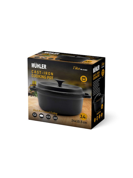 Muhler Deep Pot made of Cast Iron 3.4lt / 24cm