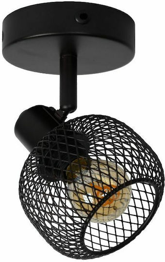 Lucide Lightning Maren Single Spot with Socket E14 in Black Color