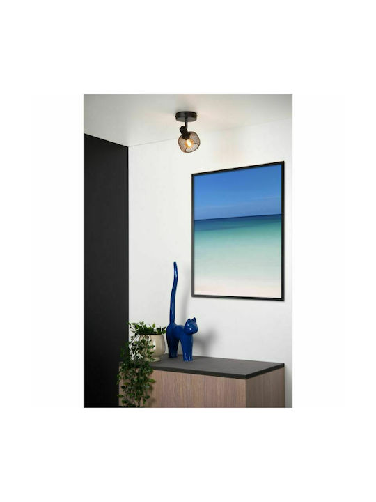 Lucide Lightning Maren Single Spot with Socket E14 in Black Color