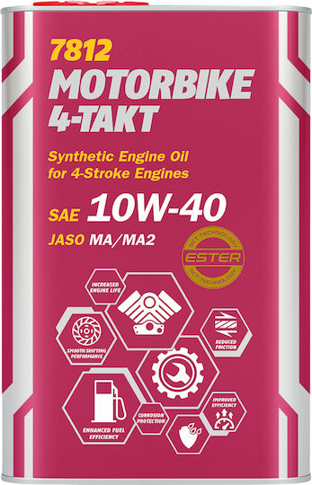 Mannol 7812 Motorbike 4-Takt Motorcycle Oil for Four-Stroke Engines 10W-40 1lt