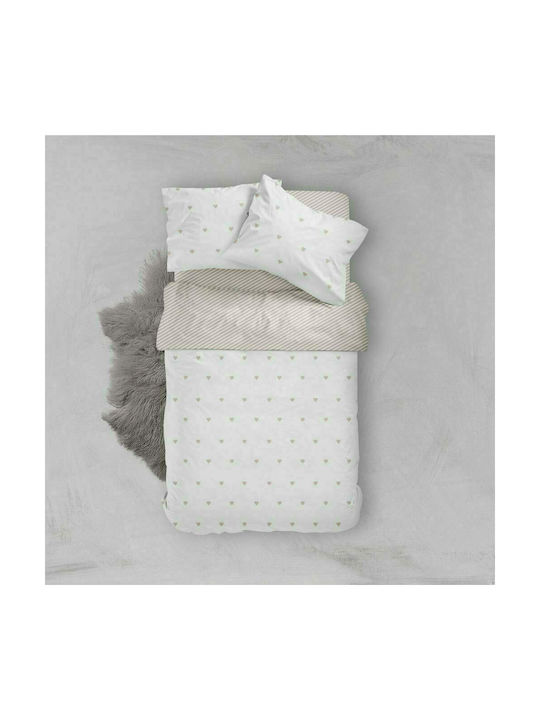 Borea Mix & Match Hearts Σετ Μαξιλαροθήκες Γκρί 50x70εκ.